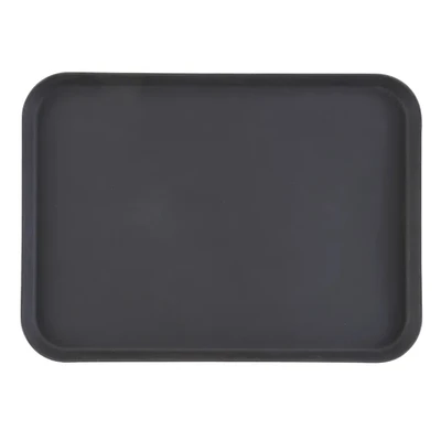 Cambro 1622CT110 16" Fiberglass Black Satin RectangularCamtread Serving Tray - 12/Case