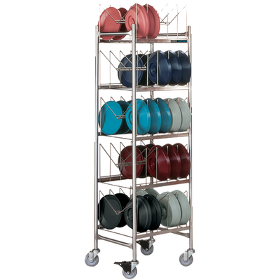 Dinex DX1173X50 Holds 50 Domes or 100 Bases / Underliners 1" Stainless Steel Tubing Frame TMP Drying & Storage Cart