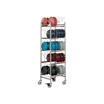 Dinex DX1173X50 Holds 50 Domes or 100 Bases / Underliners 1" Stainless Steel Tubing Frame TMP Drying &amp; Storage Cart