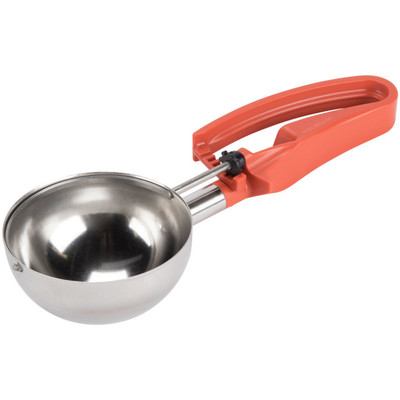 Vollrath 47157 #40 Round Stainless Steel Squeeze Handle Disher - 0.88 oz.