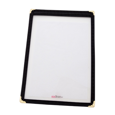Winco PMC-5K 6-3/8" x 9-3/8" Black Menu Cover