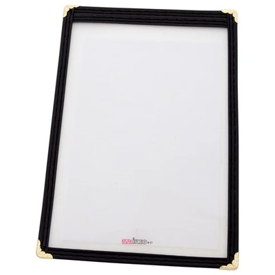 Winco PMC-5K 6-3/8" x 9-3/8" Black Menu Cover