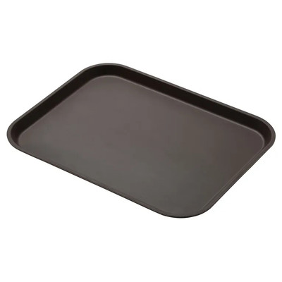 Cambro 1418CT138 14" x 18" Fiberglass Tavern Tan Rectangular Camtread Serving Tray - 12/Case