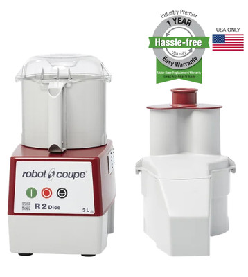 Robot Coupe R2DICE 3 L. Gray Polycarbonate Bowl Combination Food Processor - 120 Volts, 2 HP