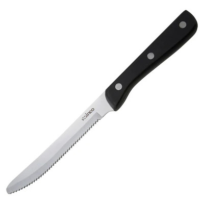 Winco K-80P 9-1/2" Jumbo Steak Knife with Solid POM Handle (Contains 1 Dozen)