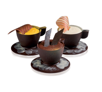 Matfer Bourgeat 380255 Chocolate Mold 12 Oz. 2.16" Dia. x 1.42" H 7 Espresso Cup Design Polycarbonate