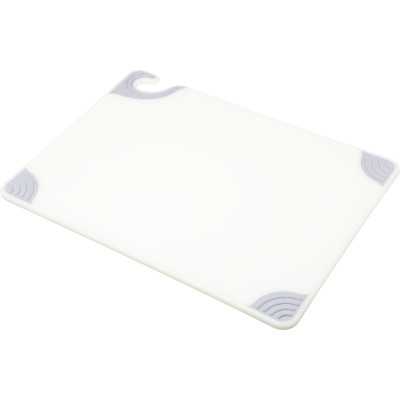 San Jamar CBG152012WH 15" x 20" x 1/2" White Co-Polymer Saf-T-Grip Cutting Board