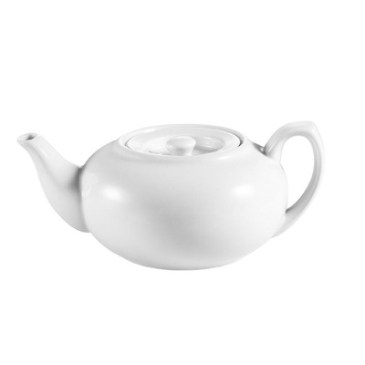 CAC China TPW-2 30 Oz. Super White Porcelain Accessories Teapot (1 Dozen)