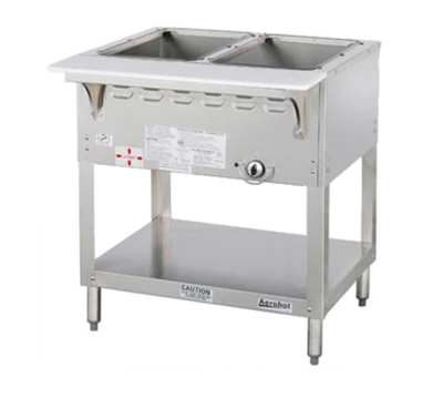 Duke WB302-LP 30.38" W Liquid Propane Stainless Steel 2 Pan Open Base Aerohot Steamtable Wet Bath Unit - 15000 BTU
