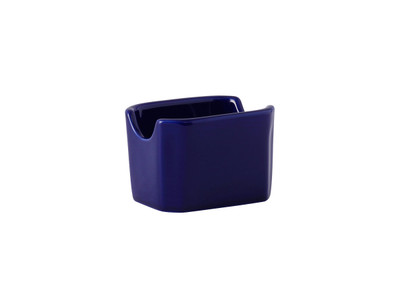 Tuxton BCQ-034 China Sugar Packet Holder / Caddy 3-1/2" x 2-7/8" x 2-3/8" Cobalt - 1 Dozen Per Case (1 Dozen)
