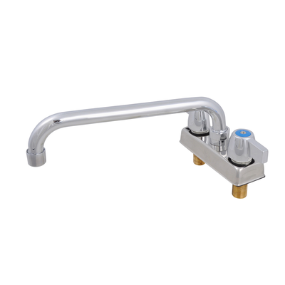 John Boos PBF-4-D-10LF Deck Mount Economy Faucet with 4" Centers and 10" Swing Spout