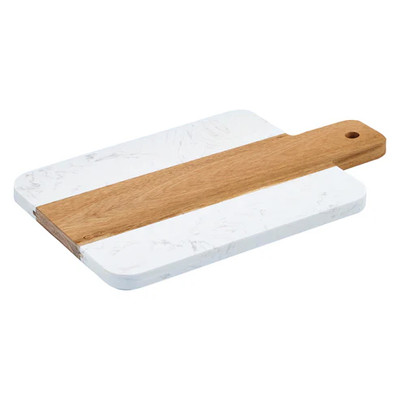 Winco SBMW-117 Wood White Rectangular Serving Board
