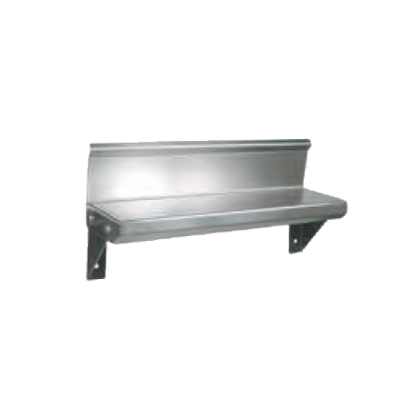 John Boos BHS516R6 Lavatory Shelf Wall-Mounted 16"W 16/300 Stainless Steel 4"H Riser In Rear Brackets & Mounting Hardware