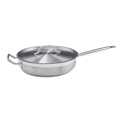 Winco SSet-7 14" 7 Qt. Stainless Steel and Aluminum Premium Induction Saute Pan
