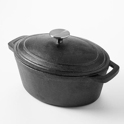American Metalcraft CIPO3 3 Qt. Cast Iron Oval Casserole Dish