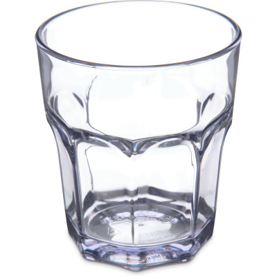 Carlisle 581207 12 Oz. Clear SAN Plastic Faceted Shape Louis Rocks Tumbler
