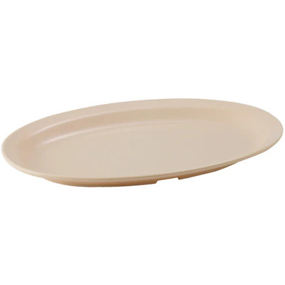 Winco MMPO-139
 Plastic
 Tan
 Oval
 Platter
 4 Dozen (Contains 1 Dozen)