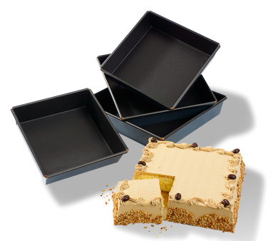 Matfer Bourgeat 331664 7.75" x 2" Square Steel Exopan Cake Pan