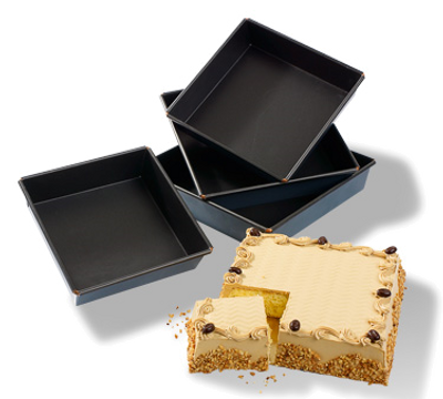 Matfer Bourgeat 331664 7.75&quot; x 2&quot; Square Steel Exopan Cake Pan