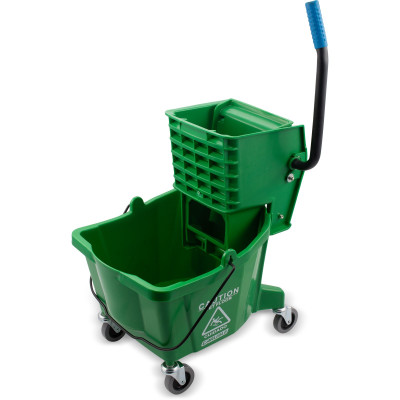Carlisle 3690809 26 qt. Mop Bucket Combo Polyethylene Green Side Press