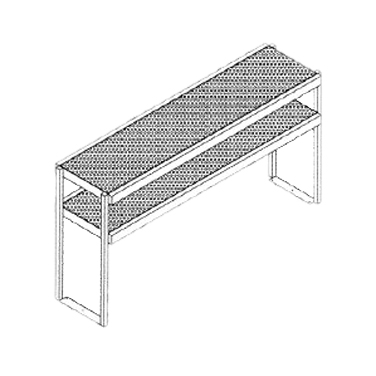 Glastender DOS/SS-54 54"W Double Overshelf