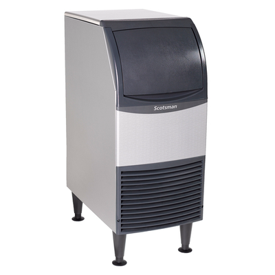 Scotsman CU0715MAX-1 80 Lbs. Stainless Steel Air Cooled Full Size Cube Style Undercounter Ice Maker with Bin - 115 Volts