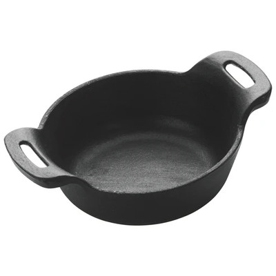 Winco CASM-5R
 5-1/8"
 12 Oz.
 Cast Iron
 Black
 Round
 FireIron Mini Induction Server