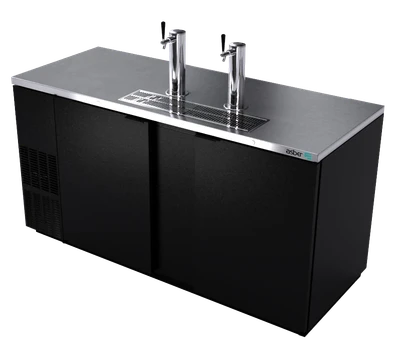 Asber ADDC-68 69.5" W Two-Section Solid Door Direct Draw Beer Cooler