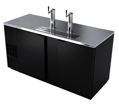 Asber ADDC-68 69.5" W Two-Section Solid Door Direct Draw Beer Cooler
