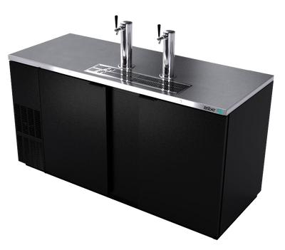 Asber ADDC-68 69.5" W Two-Section Solid Door Direct Draw Beer Cooler