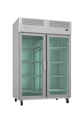Infrico USA IRR-AGB49CR 54.5" W Two-Section Glass Door Reach-In Refrigerator