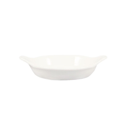 CAC China EGD-8 8 Oz. Bone White Ceramic Oval Egg Dish (3 Dozen Per Case)