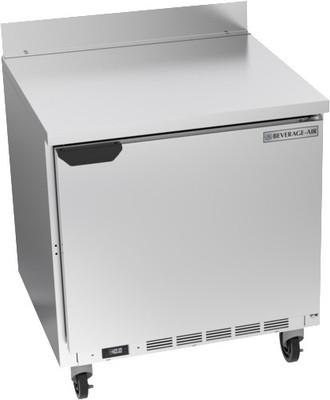 Beverage Air WTF32AHC 32"W One Door Stainless Steel Worktop Freezer With 4" Removable Backsplash