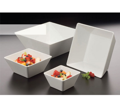American Metalcraft MELSQ53 23 Oz. Plastic White Square Endurance Bowl