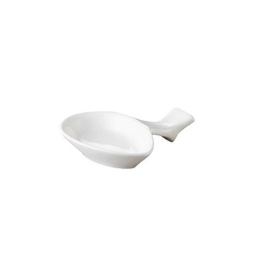 CAC China CN-A2 Super White Porcelain Accessories Spoon and Chopstick Stand (6 Dozen Per Case)