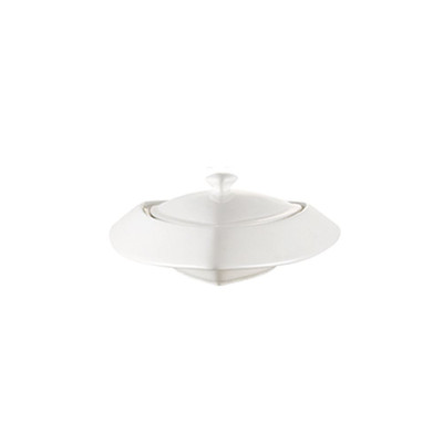 CAC China TR-B6 5 Oz. Super White Porcelain Triangular Accessories Bowl Set (24 Set Per Case)