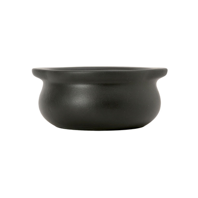 Tuxton DBS-1203 12 Oz. Ceramic Matte Black Onion Soup Crock (1 Dozen)