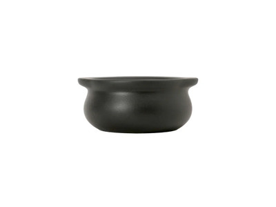 Tuxton DBS-1203 12 Oz. Ceramic Matte Black Onion Soup Crock (1 Dozen)