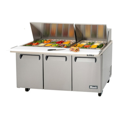 Migali C-SP72-30BT-HC 72.7" W Three-Section Three Door Competitor Series Refrigerated Counter/Big Top Sandwich Prep Table