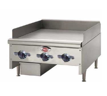 Wells HDTG-2430G 24" Natural Gas Countertop Griddle with Temperature Control - 60,000 BTU