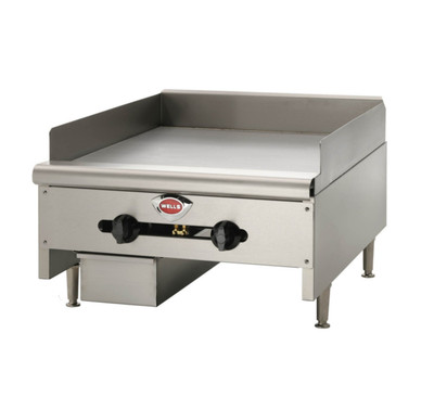 Wells HDTG-2430G 24" Natural Gas Countertop Griddle with Temperature Control - 60,000 BTU