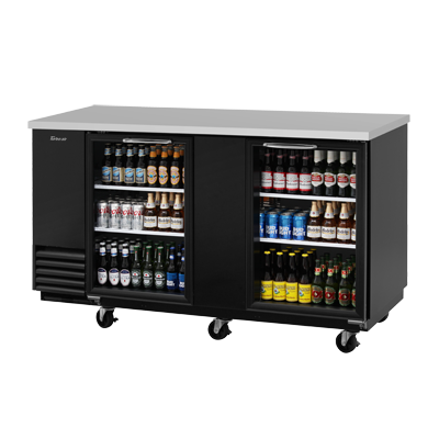 Turbo Air TBB-3SG-N 69&quot;W Two-Section Solid Door Back Bar Cooler