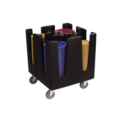 Carlisle ADS403 Black Small Dish Dolly With Handle Polyethylene Black