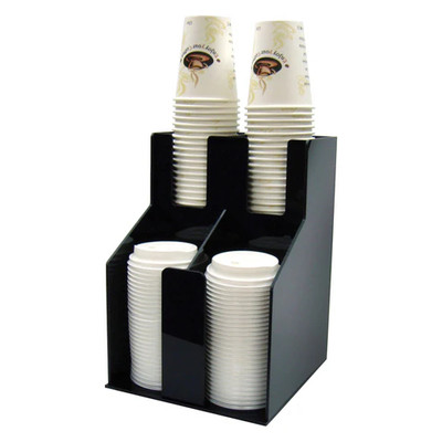 Winco CLO-2D Black Plastic 8-1/2"L x 8-5/8"W x 12-1/4"H Cup & Lid Organizer