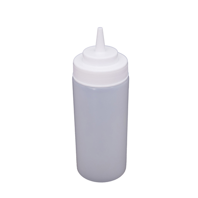 CAC China SQBT-W-16C 16 Oz. Clear Plastic Squeeze Bottle (8 Pack Per Case)