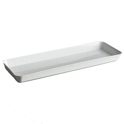 Cambro 10302MT148 10-7/16&quot; x 30&quot; x 2&quot; White Rectangular Fiberglass Market Display Pan - 12/Case