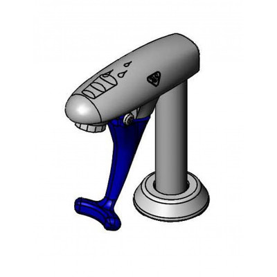 T&amp;S Brass B-1211 Glass Filler Faucet pedestal push back deck mounted adjustable flange volume regulator blue lean arm instant shut-off 1/2"
