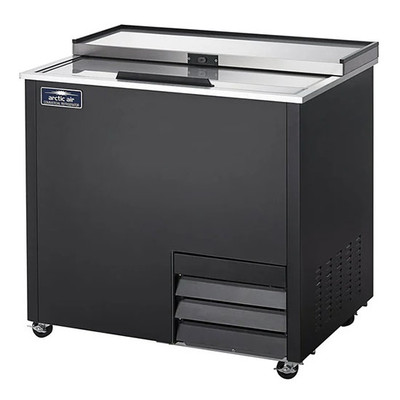 Arctic Air AGF36 36.8" W Black Stainless Steel 4 Epoxy Coated Shelves Glass Froster - 115 Volts