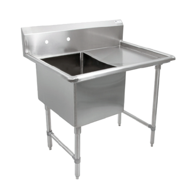 John Boos 1B244-1D24R 1 Compartment Right Drain B Series Sink 52"W x 29-1/2"D x 44"H