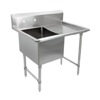 John Boos 1B244-1D24R 1 Compartment Right Drain B Series Sink 52"W x 29-1/2"D x 44"H